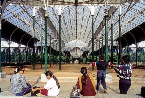 Largest glass house in India at Lal Baugh botanical gardens in Bengaluru Bangalore