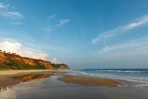 Varkala beach on sunset. Kerala