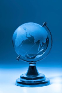 Crystal glass globe blue tinted