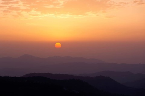 Sunset in Himalayas. Shimla