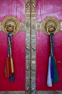 Door handles on gates of Ki monastry. Spiti Valley