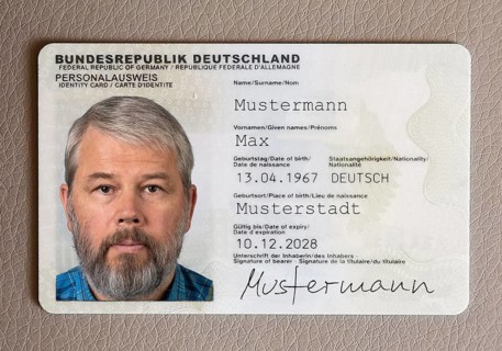 Identity card man 55 years old