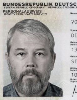 Identity card man 55 years old