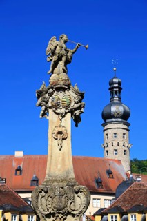The castle is a sight in the town of Weikersheim. Weikersheim