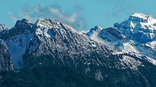 Snow-covered mountain peaks
