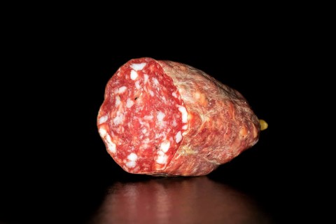 Sliced Italian salami from Toscana