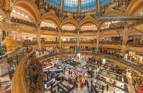 Interior design of Galeries Lafayette Haussmann