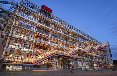 Centre Georges Pompidou Building by night