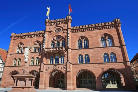 Old historic town hall in Tauberbischofsheim