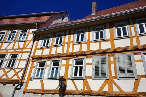 Old historic half-timbered house in Tauberbischofsheim