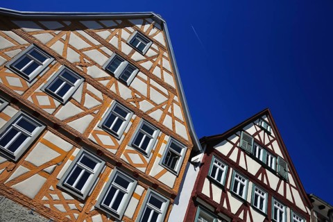 Old historic half-timbered house in Tauberbischofsheim