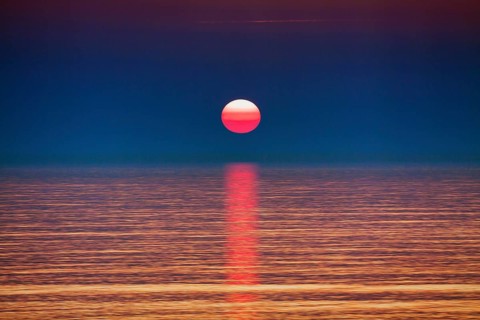 Surreal sunset at the sea