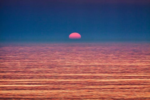 Surreal sunset at the sea
