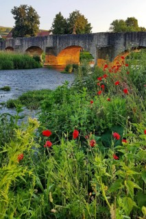 Tauber bridge by Balthasar Neumann in Tauberrettersheim. Roettingen