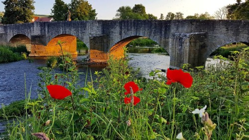 Tauber bridge by Balthasar Neumann in Tauberrettersheim. Roettingen