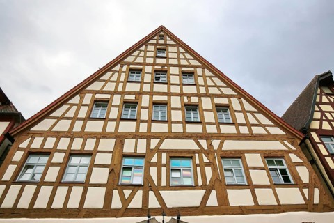 Historic half-timbered house in Schwabach. Schwabach