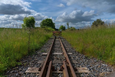 Buffer on a disused railway line