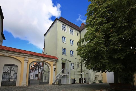Former powder tower in the centre of Guenzburg. Guenzburg