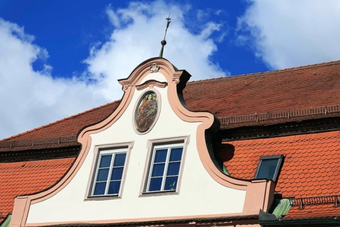 Market square in the centre of Guenzburg. Guenzburg