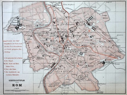 City map of Rome from 1880
