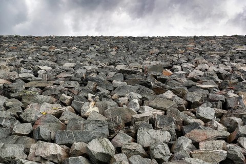 Dreary dam wall