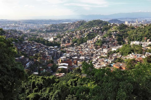 View of the favelas between Santa Teresa and Centro