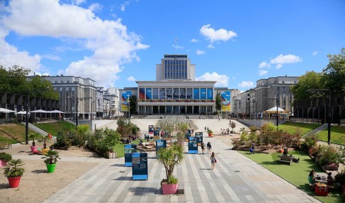 Place de la Liberte with Town Hall Mairie