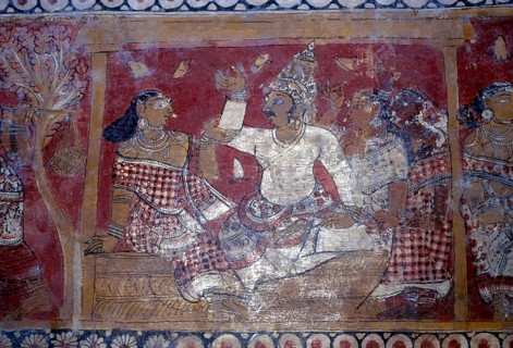 16th century wall paintings in Patteeswaram Thenupuriswarar Shiva Siva Temple near kumbakonam