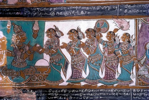 16th century Ramayana epic murals in Alagar Kovil