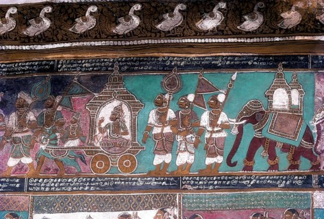 16th century Ramayana epic murals in Alagar Kovil