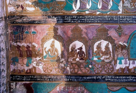 16th century Ramayana epic murals in Alagar Kovil