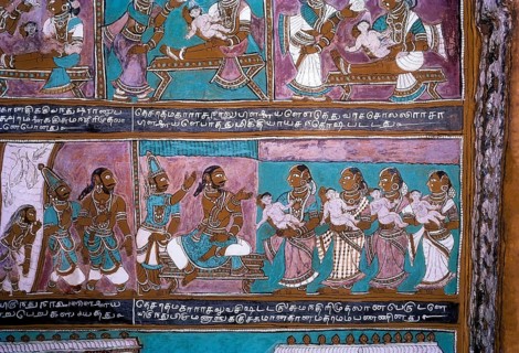 16th century Ramayana epic murals in Alagar Kovil