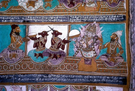 16th century Ramayana epic murals in Alagar Kovil