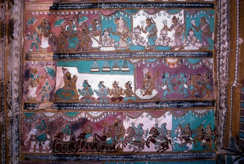 16th century Ramayana epic murals in Alagar Kovil
