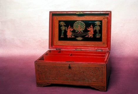 Wooden cash box in Chettinad
