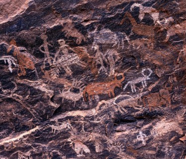 Pre historic rock paintings at Porivarai in Karikkiyur near Kotagiri