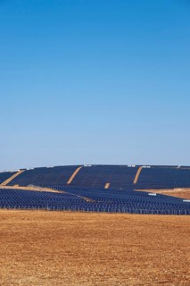 Solar panels on field for solar energy near Sanliurfa