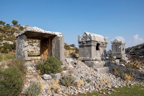 Rock tombs in Ancient Site of Sidyma