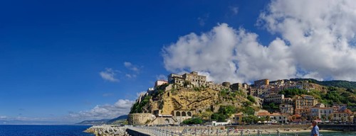 Town view of Pizzo with the medieval castle Murat