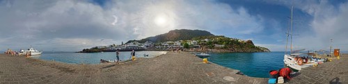 360 harbour panorama with view of the town and island