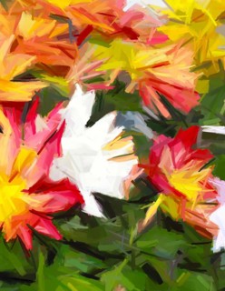 Abstract brushstrockes floral background for fashion prints