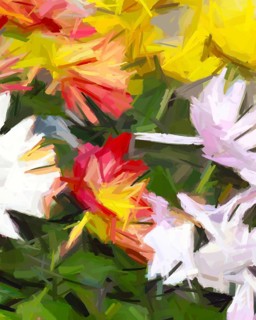 Expressive brush strokes floral background