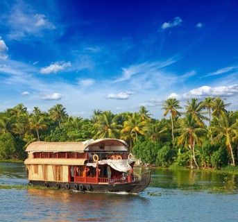 Houseboat on Kerala backwaters. Kerala