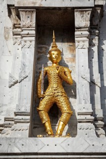 Gold guard on tower