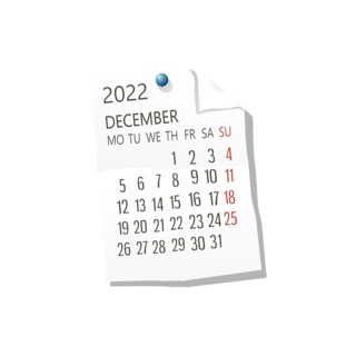 2022 Calendar on white paper
