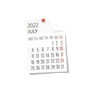 2022 Calendar on white paper