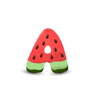 Watermelon letter A