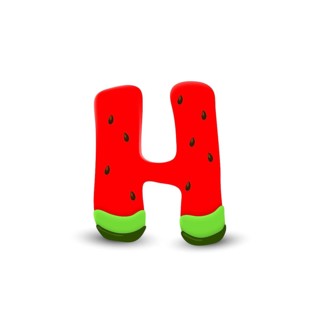 Watermelon letter H