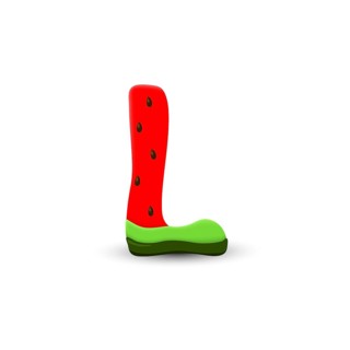Watermelon letter L