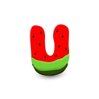 Watermelon letter U
